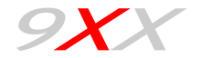 9XX grey and red logo